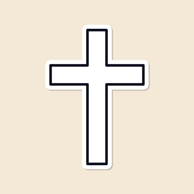 Vecteur gratuit le vecteur d'élément de conception d'autocollant de croix chrétienne