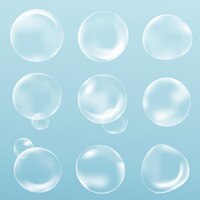 Vecteur gratuit vecteur d'élément de conception de bulle claire sur fond bleu