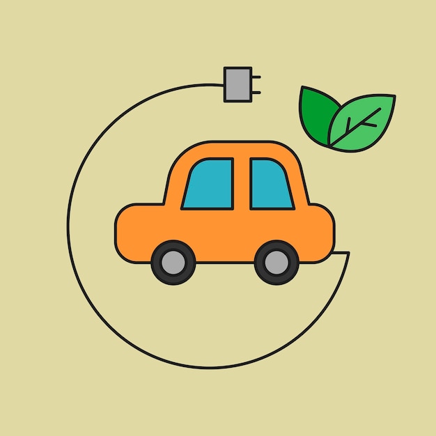 Vecteur D'élément De Conception D'icône D'environnement De Voiture Ev