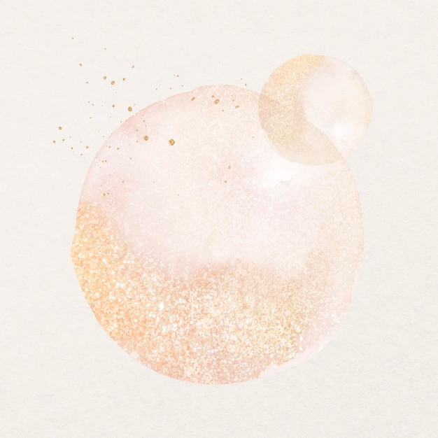 Vecteur esthétique d'élément de conception de paillettes aquarelle rose