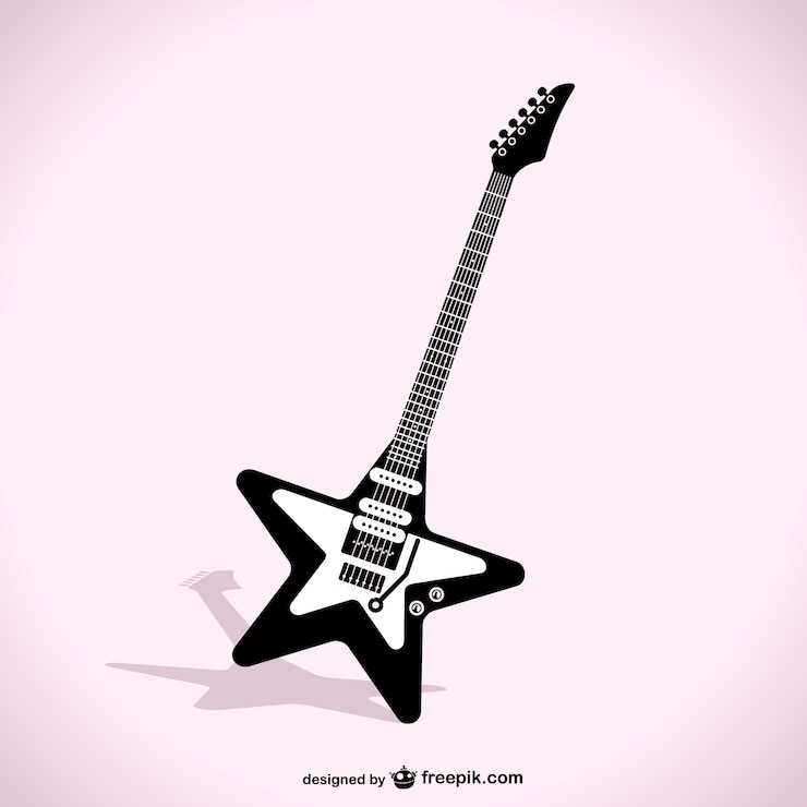 Vecteur gratuit vecteur étoile de guitare