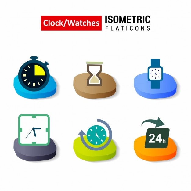 Vecteur gratuit vecteur évolution clockwatch ensemble