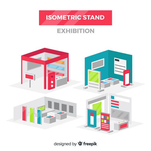 Vecteur d&#39;exposition de stand isométrique
