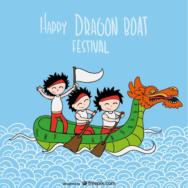 Vecteur De Festival De Bateau De Dragon