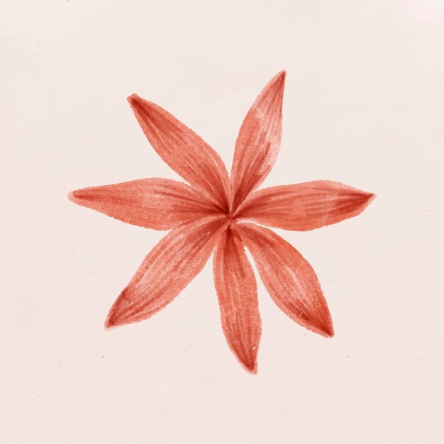 Vecteur de fleur rouge dessiné à la main