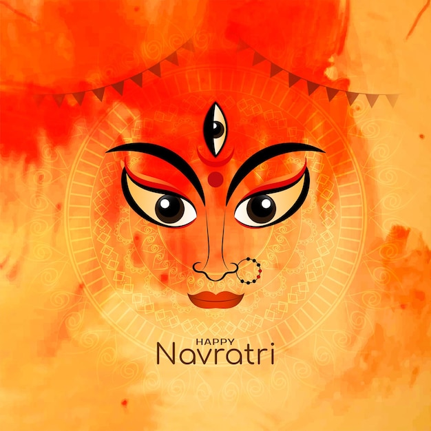 Vecteur de fond aquarelle décoratif joyeux festival religieux Navratri