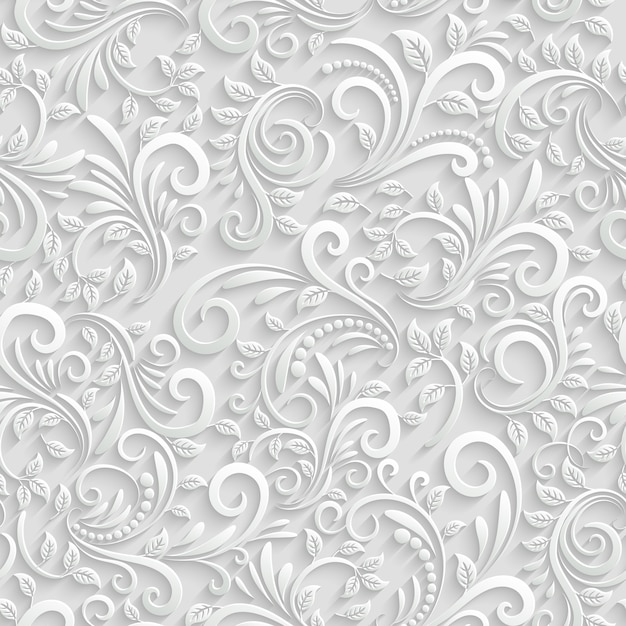 Vecteur de fond sans soudure 3d floral. Pour la décoration de cartes de Noël et d'invitation