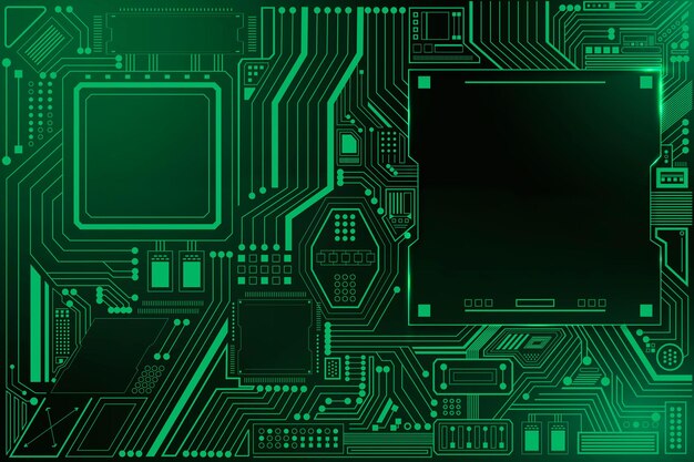 Vecteur de fond de technologie de circuit de carte mère en vert dégradé