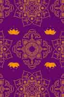 Vecteur gratuit vecteur de fond violet mandala indien diwali