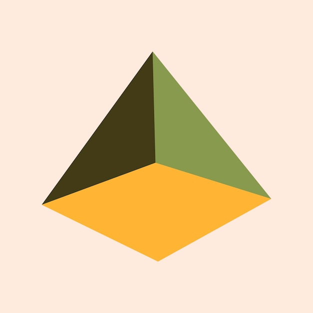 Vecteur gratuit vecteur de forme géométrique pyramide verte rétro