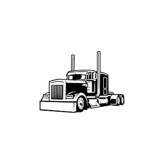 Vecteur de grosse plate-forme de camion américain de l'industrie du camionnage
