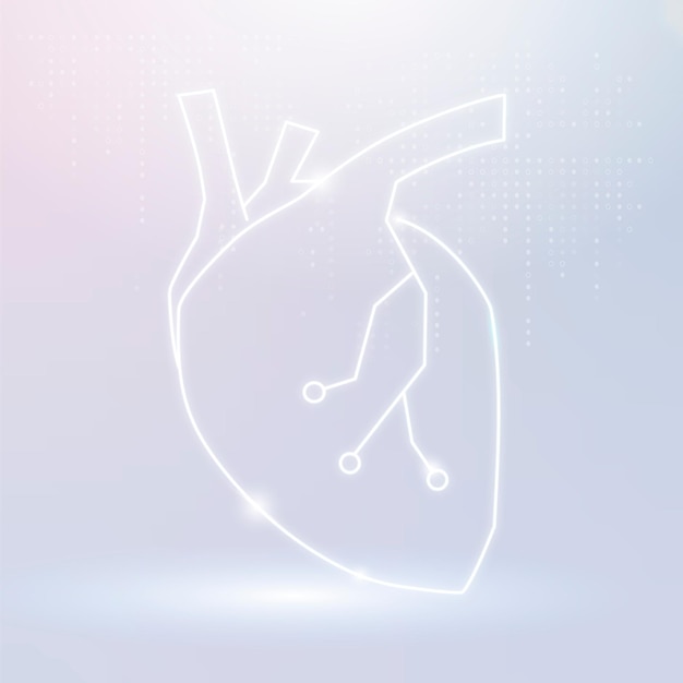 Vecteur D'icône De Coeur Pour La Technologie Cardiaque