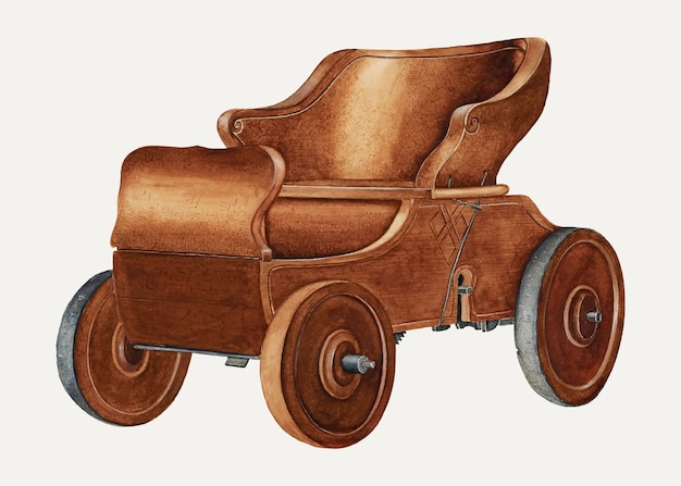 Vecteur D'illustration Automobile Jouet Vintage, Remixé à Partir De L'œuvre De Wilbur M Rice