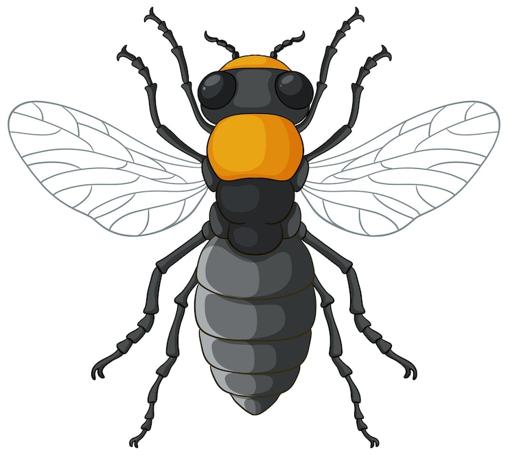 Vecteur gratuit vecteur d'insecte abeille isolé sur fond blanc