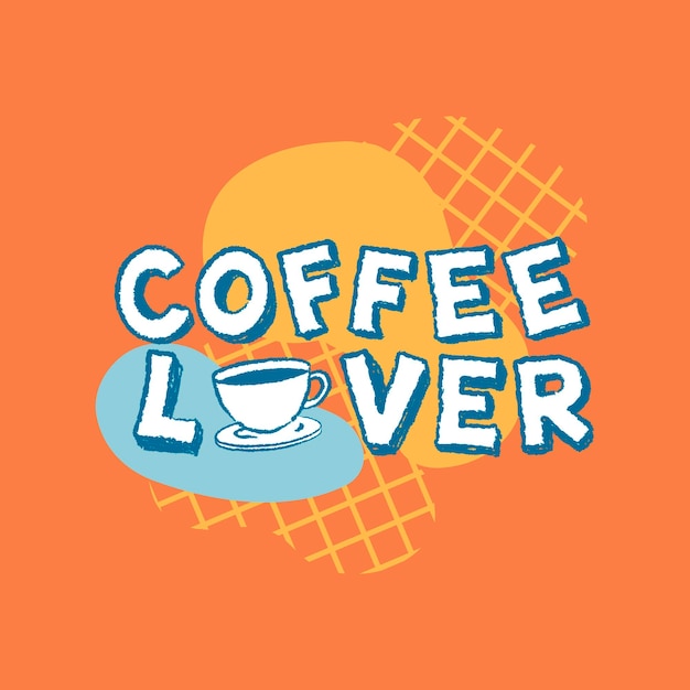 Vecteur gratuit vecteur d'insigne de typographie d'amateur de café