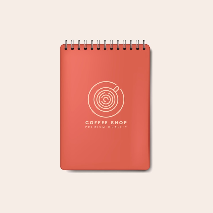 Vecteur gratuit vecteur isolé maquette spirale rouge pour ordinateur portable