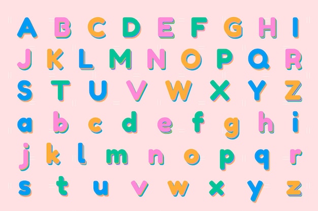vecteur de jeu de lettres anglaises 3d