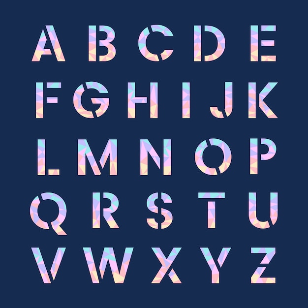 Vecteur gratuit le vecteur de lettres majuscules de l'alphabet anglais