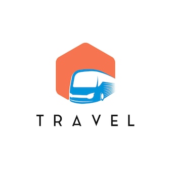 Vecteur de logo de bus pour l'entreprise de logistique et de voyage