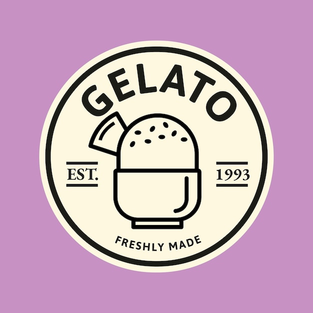 Vecteur De Logo D'entreprise Gelato Dans Un Style Mignon Doodle