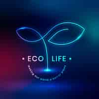 Vecteur gratuit vecteur de logo environnemental eco life avec texte