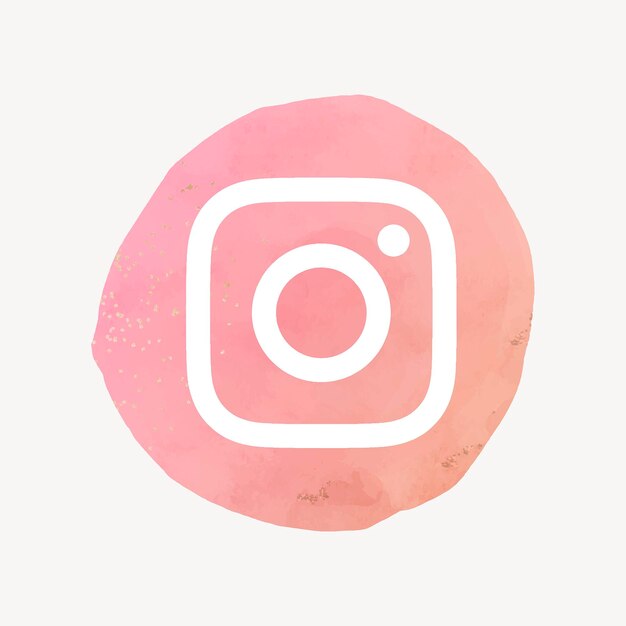 Vecteur de logo Instagram en aquarelle. Icône de médias sociaux. 21 JUILLET 2021 - BANGKOK, THALANDE