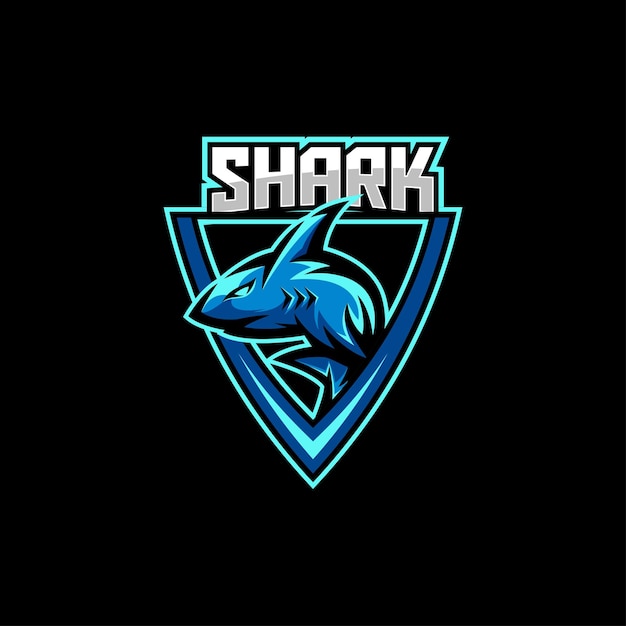 Vecteur de logo de jeu esport mascotte requin