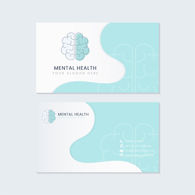 Vecteur gratuit vecteur de maquette de carte de nom psychiatre santé mentale