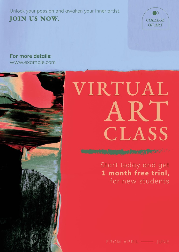 Vecteur gratuit vecteur de modèle abstrait, annonce de classe virtuelle pour poster