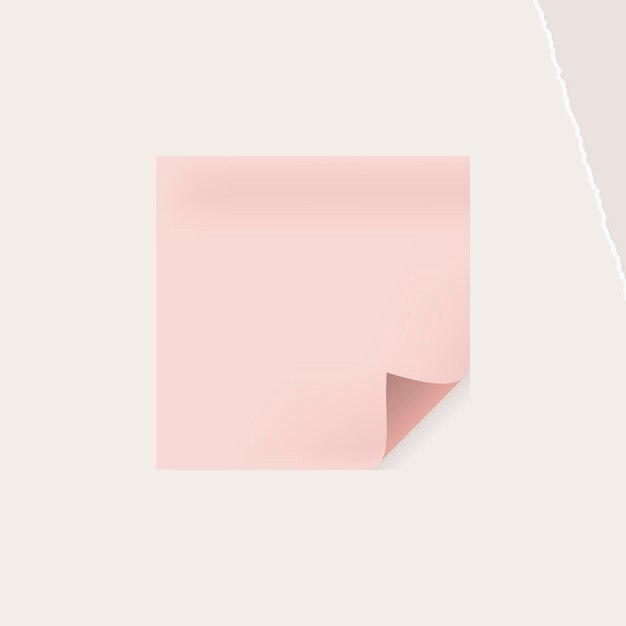 Vecteur de modèle d'annonces sociales de note de papier carré rose