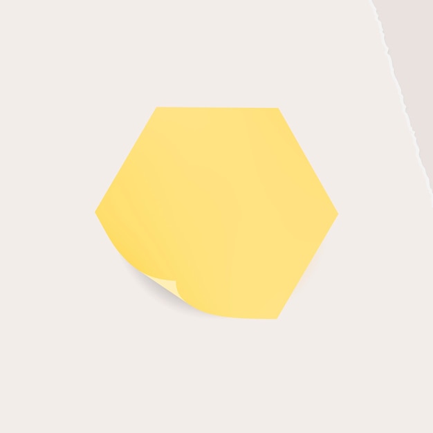 Vecteur De Modèle D'annonces Sociales De Note De Papier Hexagone Jaune Blanc