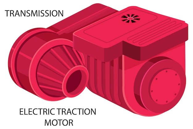 Vecteur gratuit vecteur de moteur de traction électrique