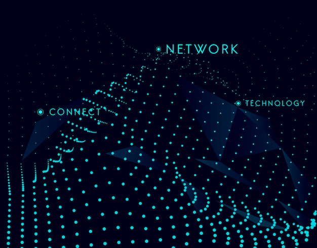 Vecteur de motif d&#39;onde dynamique de particules de visualisation de données