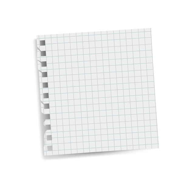 Vecteur de note papier rappel grille blanche