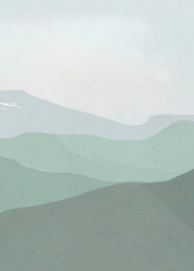 Vecteur gratuit vecteur de nuages de montagne verte, esthétique minimale
