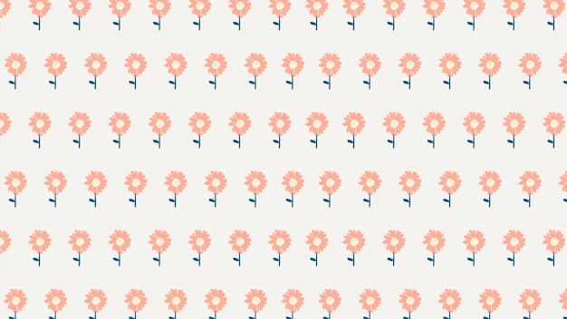 Vecteur de papier peint de bureau de motif de fleur, fond HD mignon