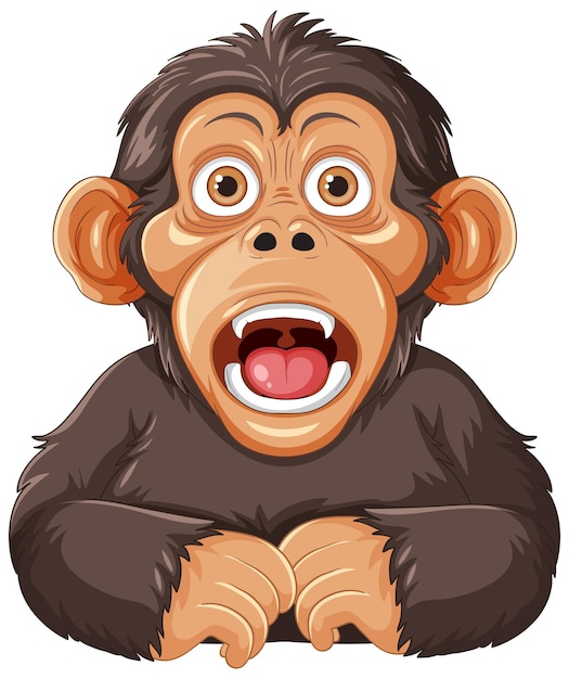 Vecteur gratuit vecteur de personnage de dessin animé de chimpanzé