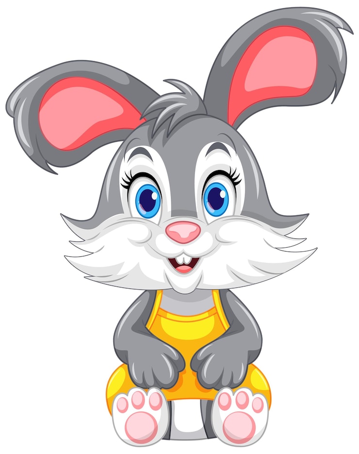 Vecteur gratuit vecteur de personnage de dessin animé cute rabbit