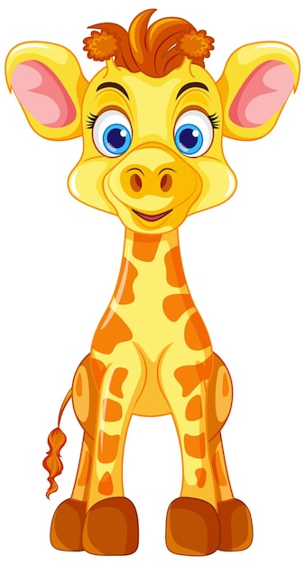 Vecteur gratuit vecteur de personnage de dessin animé giraffe