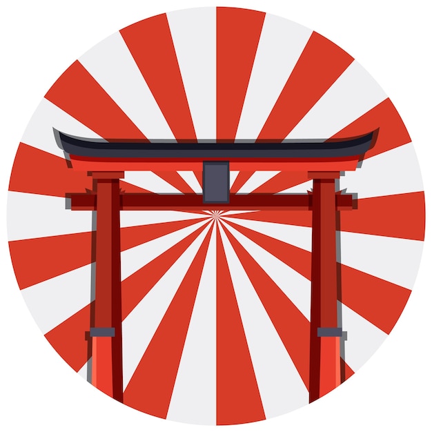 Vecteur gratuit vecteur de porte japonaise torii