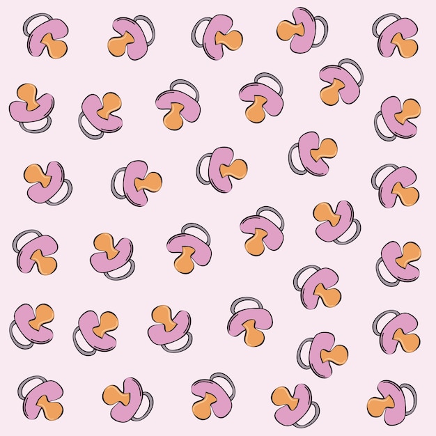 Vecteur gratuit vecteur seamless pattern avec rose bébé sucette