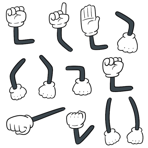 Vector Ensemble De Bras De Dessin Anime Vecteur Premium