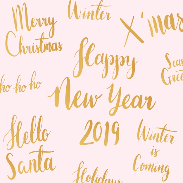 Vecteur De Style Noël Vacances Typographie