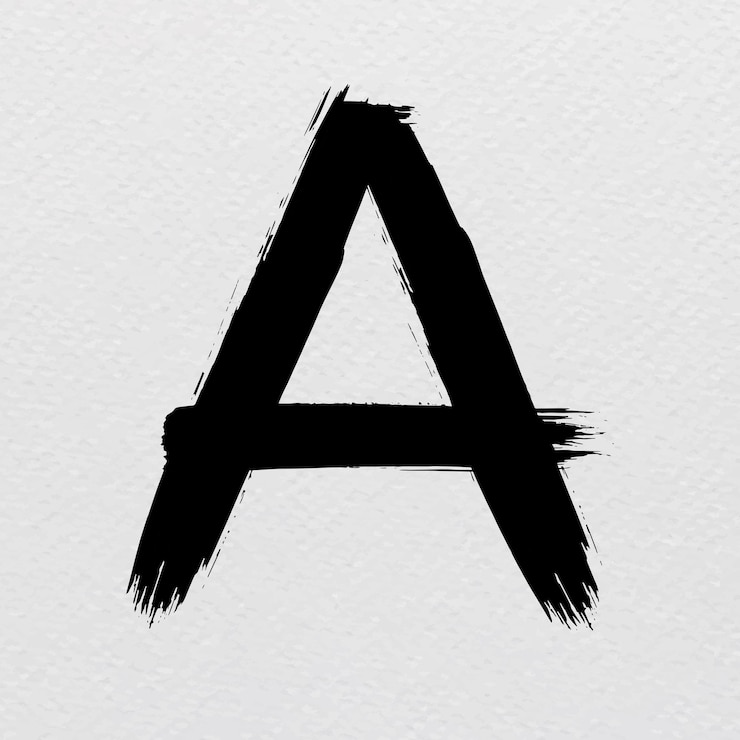 Vecteur gratuit vecteur de typographie de coup de pinceau lettre a