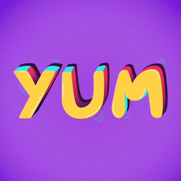 Vecteur De Typographie D'interjection De Texte Funky Yum