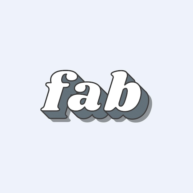Vecteur gratuit vecteur de typographie rétro mot fab