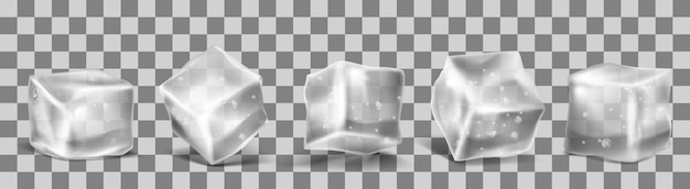 Vecteur gratuit vector 3d cubes de glace réalistes