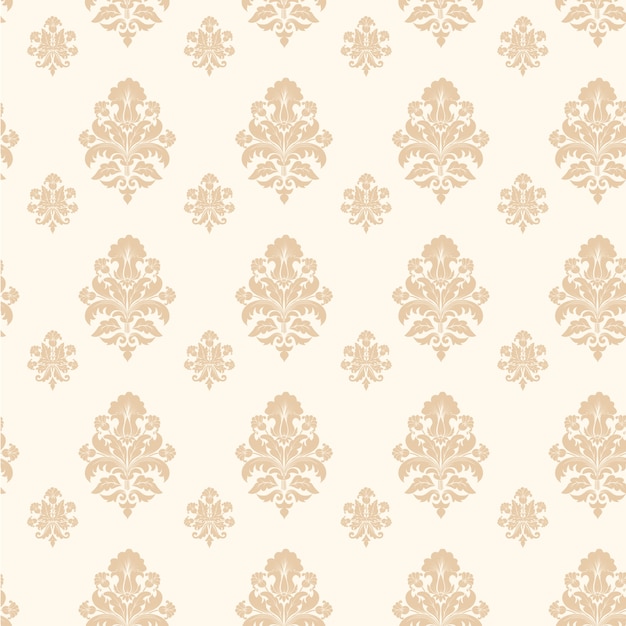 Vector Background Damask Seamless Pattern. Ornement Classique En Damas à L'ancienne, Texture Victorienne Sans Soudure Pour Papiers Peints, Textile, Emballage. Modèle Baroque Floral Exquis.