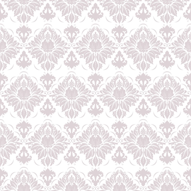 Vector background damask seamless pattern. Ornement classique en damas à l&#39;ancienne, texture victorienne sans soudure pour papiers peints, textile, emballage. Modèle baroque floral exquis.