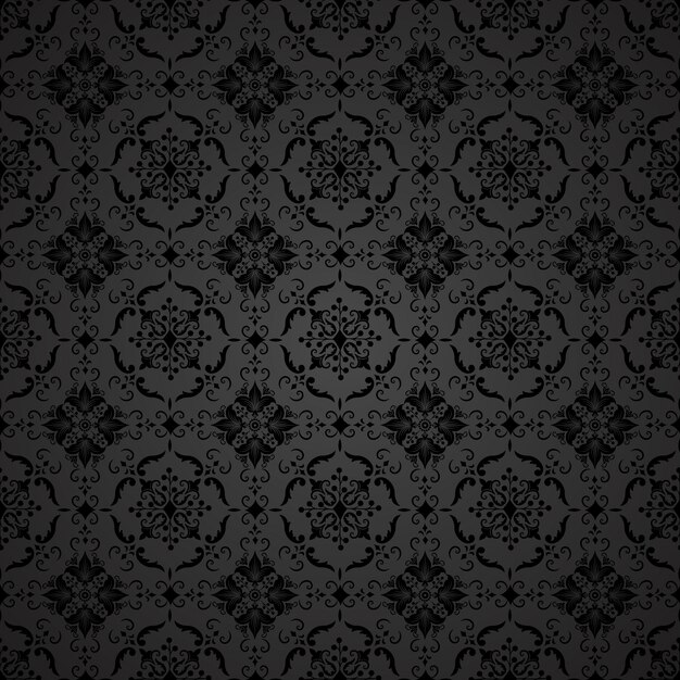 Vector background damask seamless pattern. Ornement classique en damas à l&#39;ancienne, texture victorienne sans soudure pour papiers peints, textile, emballage. Modèle baroque floral exquis.